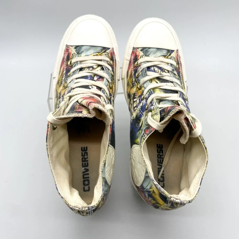 Converse Chuck Taylor All Star Lux Floral Womens 9 Hidden Wedge Sneaker Boho - Picture 8 of 11